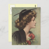 ポストカードヴィンテージ卒業~招待状用デザイン ポストカード (正面/裏面)