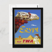 ポストカードヴィンテージ旅行エジプトカメル ポストカード (正面/裏面)