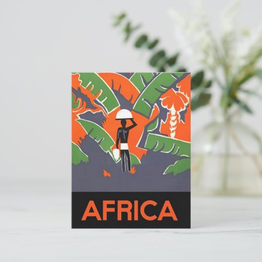 ポストカードヴィンテージ旅行旅行とアフリカ休暇 ポストカード (スタンド正面)