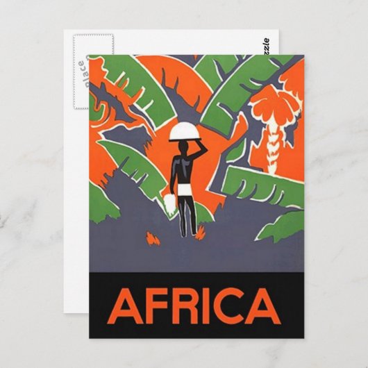ポストカードヴィンテージ旅行旅行とアフリカ休暇 ポストカード (正面/裏面)