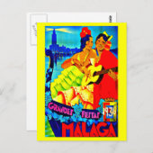 ポストカードヴィンテージ旅行 – マラガ ポストカード (正面/裏面)