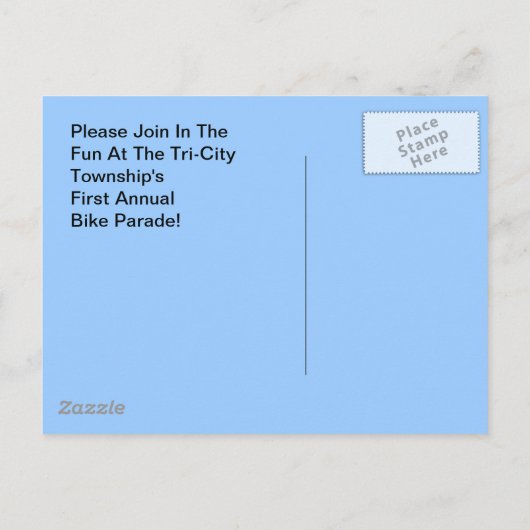 ポストカードヴィンテージ自転車パレードのお知らせ インビテーションポストカード (裏面)