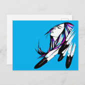 ポストカード先住民アメリカンウーマン ポストカード (正面/裏面)