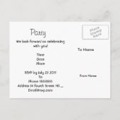 ポストカード招待状カウレッドボウ白黒 インビテーションポストカード (裏面)