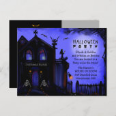 ポストカード招待状 – ハロウィンハ幽霊のよく出るウス インビテーションポストカード (正面/裏面)