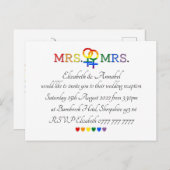 ポストカード招待状 – ミセス&ミセス・ウェディング招待 ポストカード (正面/裏面)