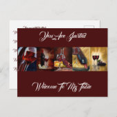 ポストカード招待状 – 自分のテーブルへようこそ ポストカード (正面/裏面)