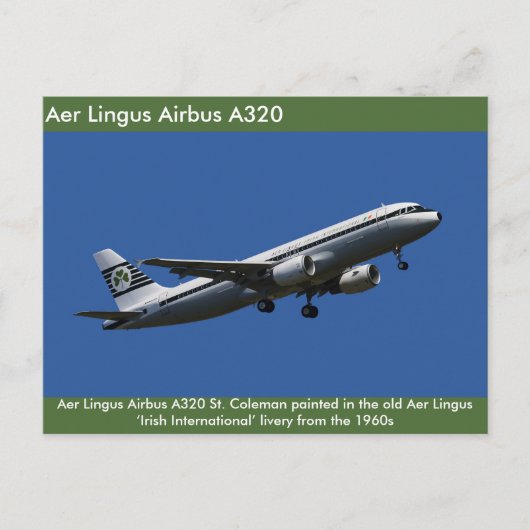 ポストカード用Aer Lingus Airbus A320画像 ポストカード (正面)