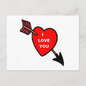 ポストカード矢印スルーハート赤、私はあなたを愛している ポストカード (正面)