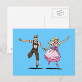 ポストカード踊りババリアンビールフェスティバルカップル ポストカード (正面/裏面)