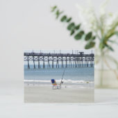 ポストカード魚釣りアットオークアイランドビーチ ポストカード (スタンド正面)