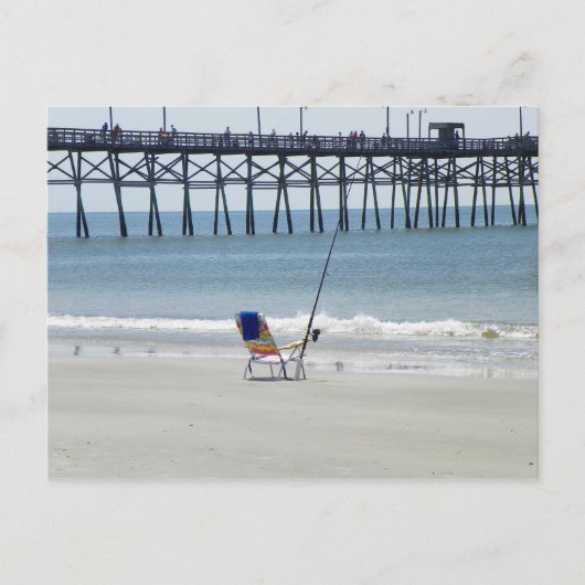 ポストカード魚釣りアットオークアイランドビーチ ポストカード (正面)