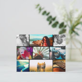 ポストカード9写真テンプレート丸い枠のコラージュ ポストカード (スタンド正面)