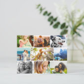 ポストカード9写真テンプレート丸い枠のコラージュ ポストカード (スタンド正面)