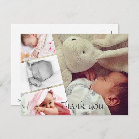 ポストカード - お子様の誕生に際しての感謝の気持ちを伝える写真付きカード (正面/裏面)