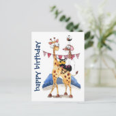 ポストカード – お洒落動物ハッピーバースデー (スタンド正面)