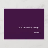 ポストカード - すべての世界は舞台 - シェイクスピア (正面)