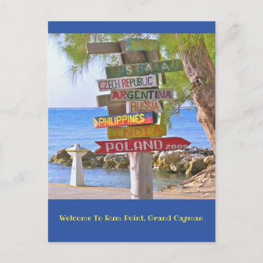ポストカード/ようこそラムポイントへ，グランドケイマン ポストカード (正面)