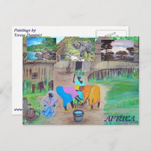ポストカード - アフリカ (正面/裏面)