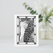 ポストカード:アールヌーボー・ピーコックのアートワーク – ザ・キス ポストカード (スタンド正面)