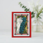 ポストカード：アールヌーボー・ピーコックのアートワーク – ザ・キス ポストカード (スタンド正面)