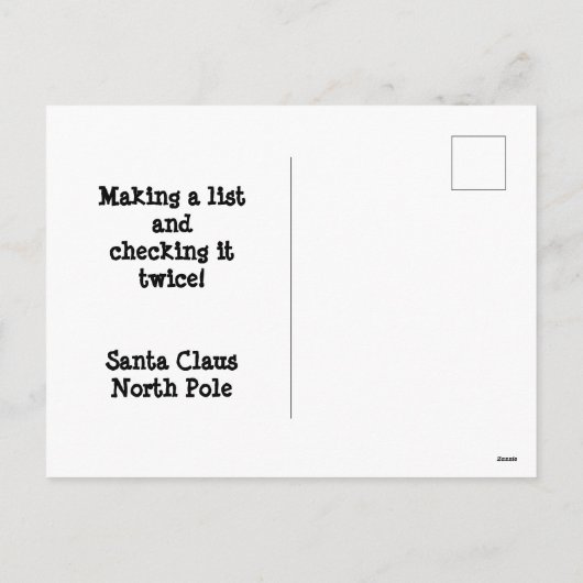 ポストカード – クリスマスまで日数をカウント (裏面)