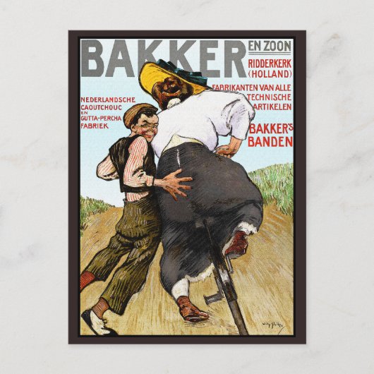 ポストカード:ゴム製の自転車タイヤ用ヴィンテージ広告 ポストカード (正面)