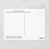 ポストカード:サンディエゴLDSテンプル夕べ画像 ポストカード (裏面)