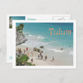 ポストカード, トゥルムのマヤ遺跡の下のビーチ ポストカード (正面/裏面)