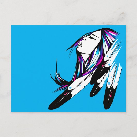 ポストカード ネイティブアメリカンの女性 (正面)