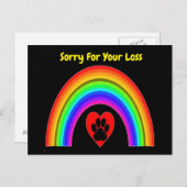 ポストカード ハートと足 虹 ごめんなさい お亡くなりになられました (正面/裏面)
