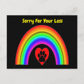 ポストカード ハートと足 虹 ごめんなさい お亡くなりになられました (正面)