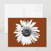ポストカード - ヒマワリの花を色付け (正面/裏面)