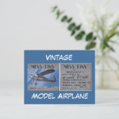 ポストカード - ビンテージ モデル飛行機 (スタンド正面)