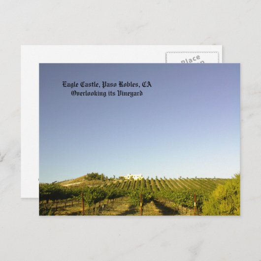 ポストカード:ブドウ園を見下ろすイーグル城 ポストカード (正面/裏面)