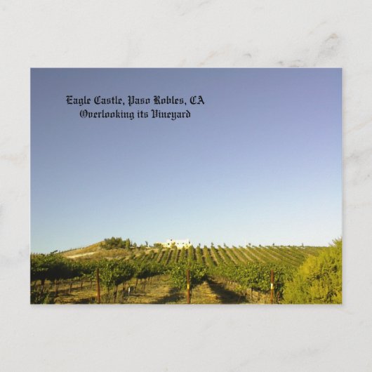 ポストカード:ブドウ園を見下ろすイーグル城 ポストカード (正面)