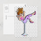 ポストカード – マルチニガラスの女の子，リル' Red (正面/裏面)