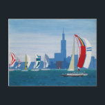 ポストカード「ミシガン湖 – シカゴ」 ポストカード<br><div class="desc">シカゴのミシガン湖の美しい景色。オリジナルアート作品は28インチx 22インチのキャンバスで制作。</div>