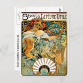ポストカード：ミュシャ- Biscuits Lefevre Utile ポストカード (正面/裏面)