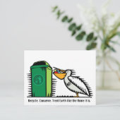 ポストカード：「リサイクル、節約」 ポストカード (スタンド正面)