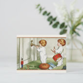 ポストカード：リトルツインズ「起きてクリスマスだ！」 シーズンポストカード (スタンド正面)