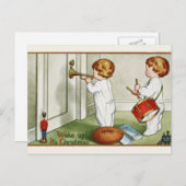 ポストカード：リトルツインズ「起きてクリスマスだ！」 シーズンポストカード (正面/裏面)