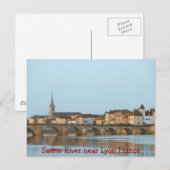 ポストカード – リヨン・フランス近郊のソーネリバー (正面/裏面)