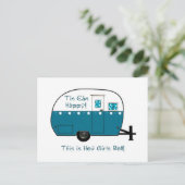 ポストカード |レトロキャンプトレーラー (スタンド正面)