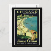 ポストカード – ヴィンテージシカゴトラベルアート2 (正面/裏面)