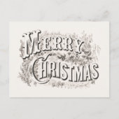 ポストカード：ヴィンテージメリークリスマスイラストレーション ポストカード (正面)