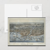 ポストカード – ヴィンテージ地図 – シカゴ1872年 (正面/裏面)