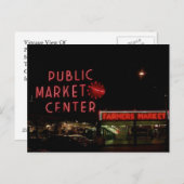 ポストカード ヴィンテージ ビュー パイク プレイス マーケット シアトル WA (正面/裏面)