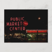 ポストカード ヴィンテージ ビュー パイク プレイス マーケット シアトル WA (正面)