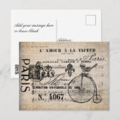 ポストカード - ヴィンテージ フランスの鳥 ペニー・ファーシング 看板 (正面/裏面)